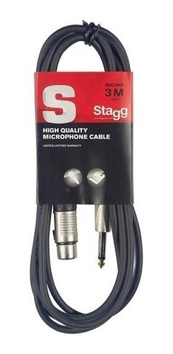 Cable Stagg Xlr (cannon) Plug Profesional 3 Metros Microfono