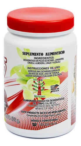 Polvo De Betabel, Ciruela, Almendra, Linaza, Ajonjolí
