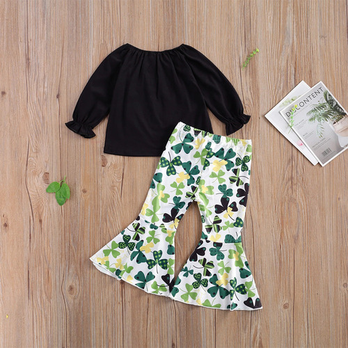 1 Juego Pantalones De Algodón Para Niñas Para El Día De San