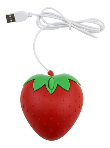 Mouse 3c Light, Rojo/diseno De Frutilla/3 Botones