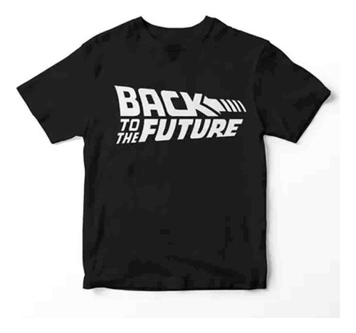 Remera Back To The Future Logo Blanco Negra Xxl