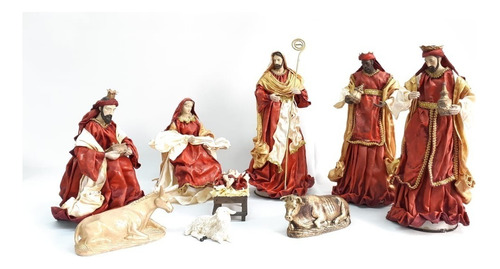 Pesebre Navidad Artesanal Familia 9 Pcs - Cod 31150