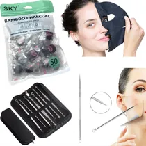 Comprar 50 Máscaras Facial Desidratada Limpeza Pele + Kit 7 Curetas