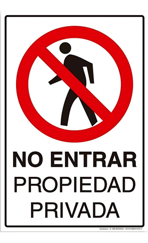 Señal De Advertencia No Entrar Propiedad Privada 20x30cm