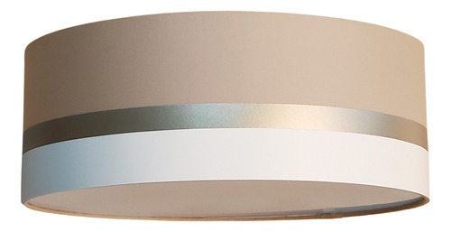 Luminária Plafon Faixas Bronze Cúpula 40x15 Cor Cáqui