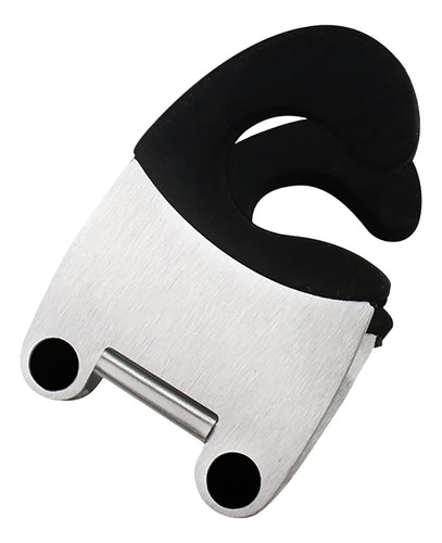 Clips Porta Cuchara De Silicona Y Acero Inoxidable. Color negro