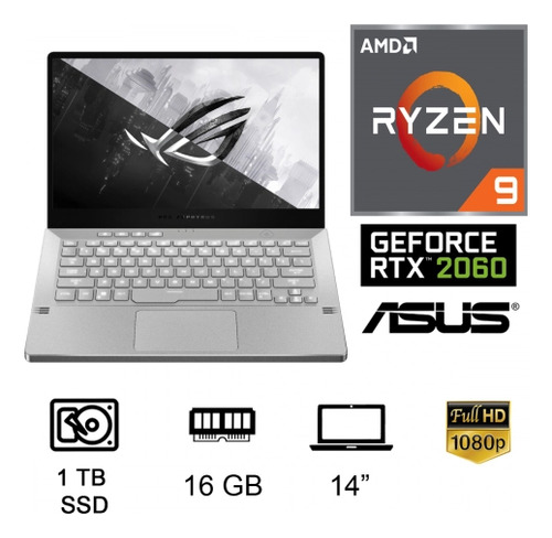 Zephyrus G14 Ryzen 9-4900hs 16gb Rtx 2060 Leer Descripción! Blanco (Usado)
