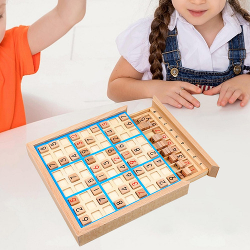 Juego De Sudoku De Madera, Juguete De Aprendizaje Con Azul