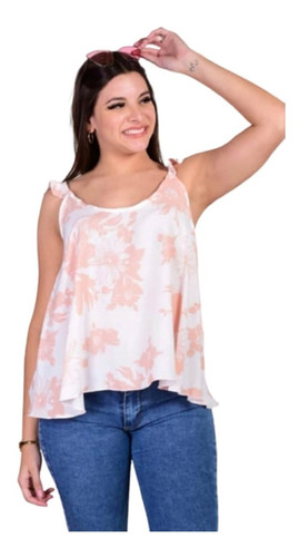 Blusa- Musculosa De Fibrana Poplin,estampada, T.1 A 6