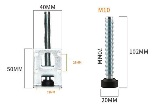 4 Piezas Nivelador De Patas De Mesa Patas Niveladoras 100mm