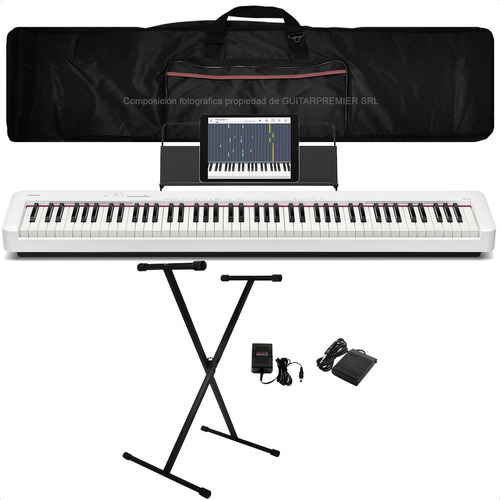 Piano Digital Casio Cdp-s110 Blanco Pie Fuente Pedal Funda