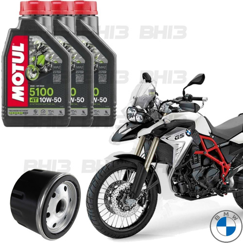 Kit Troca Óleo Bmw F800 Gs Motul 5100 10w50 Fram Ph6114 Mxx