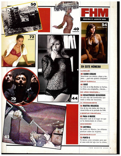 Revista Fhm Martha Higareda Septiembre 2005 (Usado)