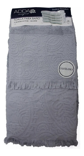 Set De 2 Toallas De Manos En Algodon Adda Lingerie Cairo Con Grabado De Hojas Color Gris Cairo