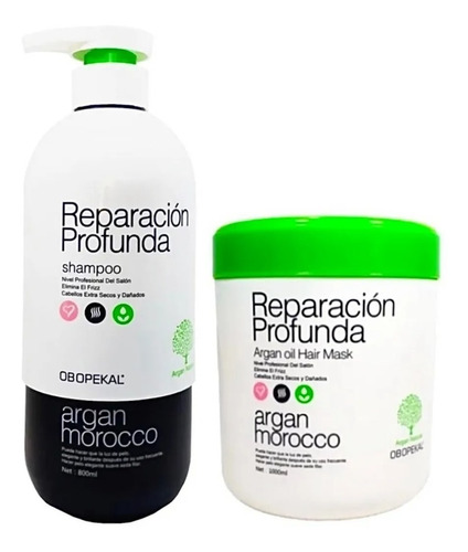 Kit Shampoo De Argán 800g+crema Argán Morroco 1000g Obopekal