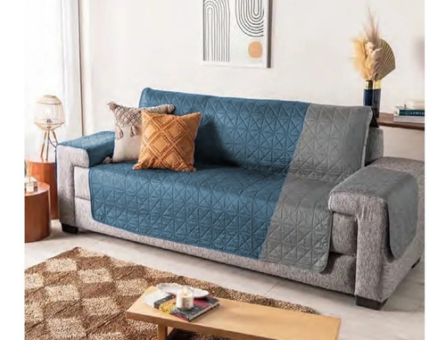 Protector Cubre Sala Sofá, 2 Vista Capitonado Lavable 3 Pzas