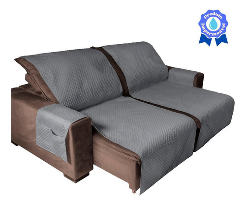Capa Para Sofá-cama Modelo Impermeável Cinza 1,80m X 2,40m