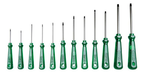 Jogo De Chaves Torx 12 Peças 44350/212 Tramontina Cor Verde-escuro