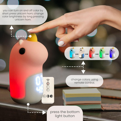 Nanoflake Luces Nocturnas Recargables De Unicornio Para Habi