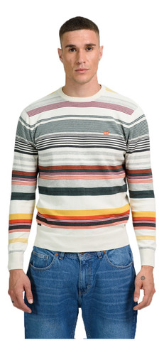 Sweater Pullover Rayado Algodón Moda Hombre Mistral 40051-16