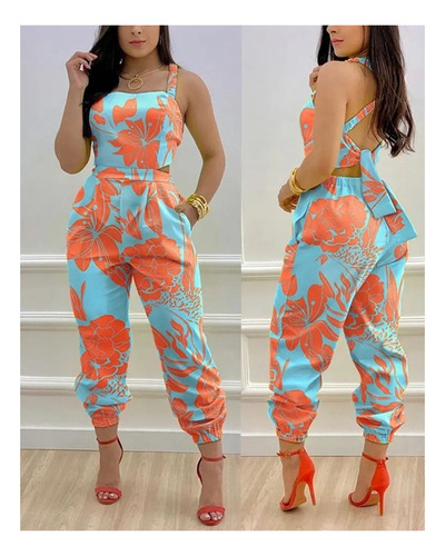 Mono Sexy Estampado Sin Espalda For Mujer .
