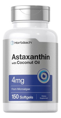Astaxantina 4 Mg Con Aceite De Coco Horbäach 150 Softgel