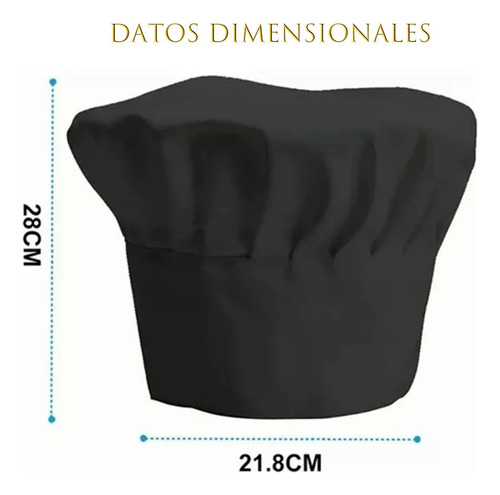 Sombrero Cocinero Gorra Gorritos Chef Cabeza Ajustable Blanco M