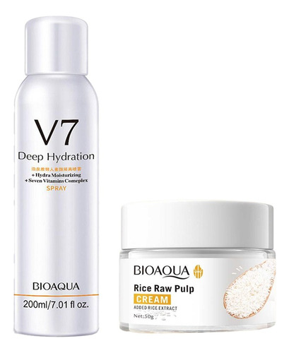 Crema Extracto De Arroz + Spray Deep Hydration V7 Bioaqua