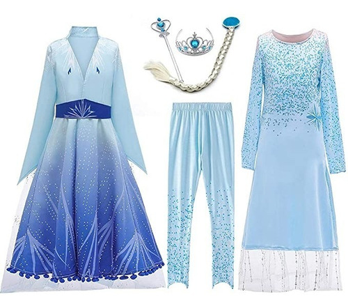 Disfraz Elsa Frozen Completo Con Accesorios Importado