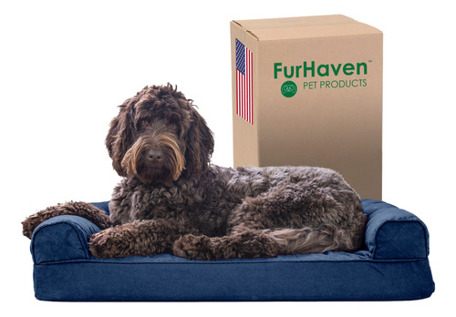 Cama Para Perros Furhaven Cojines Removibles-azul Marino M/s