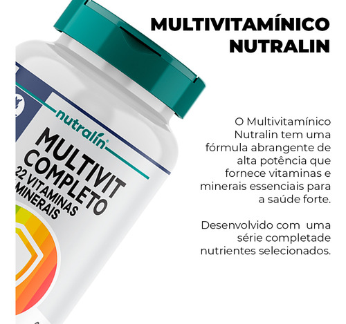 MultivitamĂnico Completo Vitaminas E Minerais 60 Comp.