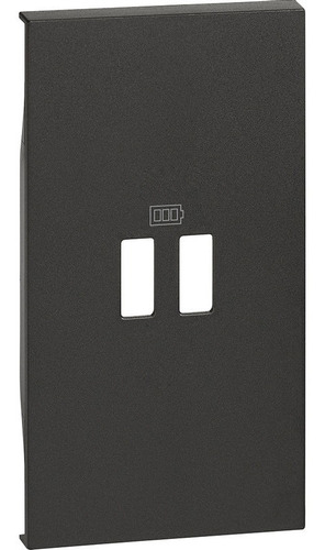 Cubre Tecla Usb 2 Modulos Negro Living Now Bticino