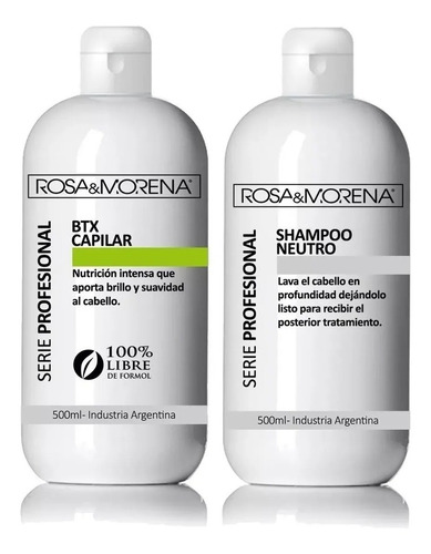 Imagen 1 de 3 de Btox Capilar Sin Formol Y Shampoo Neutro 500ml Por Unidad