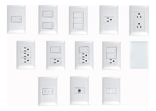 comprar Pack 10 Pzas Placas Linea Eco Solaris Apagadores Y Contactos Color Blanco Corriente Nominal 15 A Voltaje Nominal 127v
