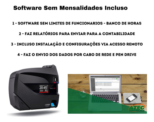 Relógio Ponto Id Class Bio Com Software Vitalicio