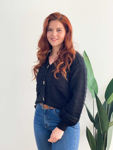 Cardigán Mujer Botones Lana Invierno