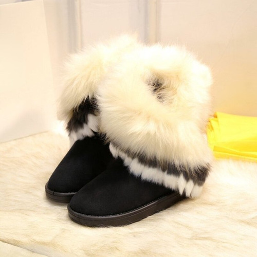 Botas Peludas A La Moda Para Mujer, De Lujo, Para Nieve, Inv