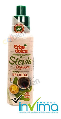 Stevia Organica Liquida 60ml | Endulzante Natural Con Invima