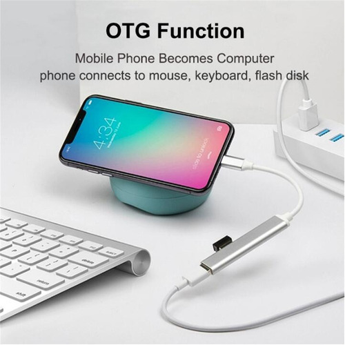 Imagen 4 de 10 de Hub Aluminio Usb C 4 Puertos Usb 3.0 Compatible Mac Win Lin