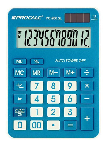 Calculadora De Mesa Procalc 12 Dígitos Pc286bl