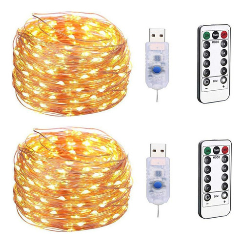 Cadena Usb De 10 M Y 100 Led, Alambre De Cobre, Luces De Had