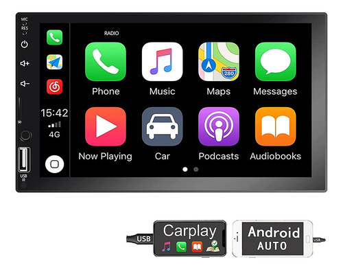 Estéreo De Coche Doble Din Compatible Con Carplay Android Au