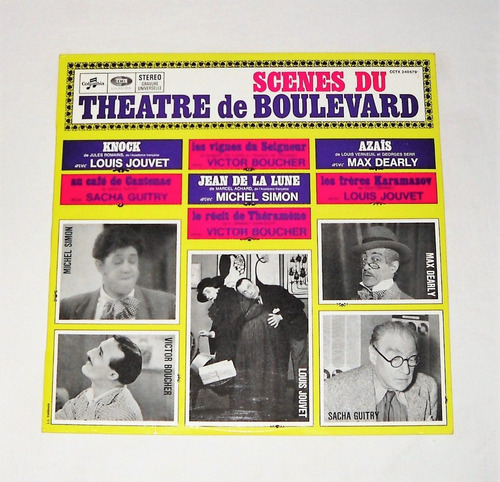 Scenes Du Theatre De Boulevard Guitry Jouvet Boucher Lp