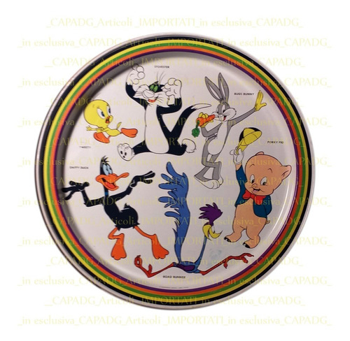 Bandeja Decorativa Metálica Warner Bros 1974 Colección