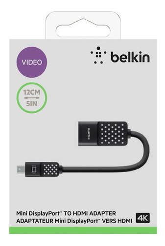 Imagen 5 de 5 de Belkin Adaptador De Vídeo 4k Minidisplayport A Hdmi