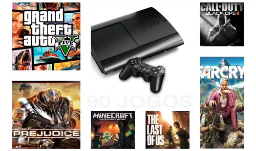 Playstation 3 Versão Gta V Com 30 Jogos Controle Novo E Brindes