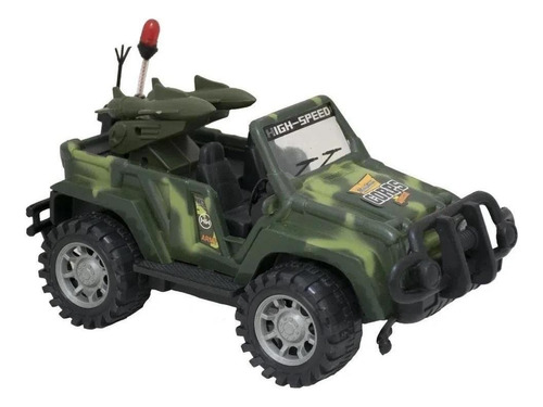 Carrinho Jeep Exército Brinquedo Som E Luz 21cm Camuflado