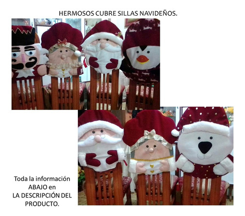 Cubre Sillas Navideños Forros Manteles Cojines Arbol Navidad