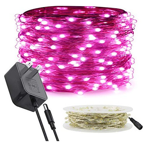 Luces De Hadas De Alambre Plateado De 66 Pies 200 Led Y...