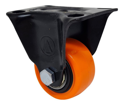 Rodízio Roda Fixo Pvc Laranja Reforçado Moveis 2 Polega 50mm